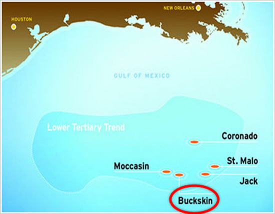 Chevron Buckskin Moccasin Semi submersible Platform Project Map
