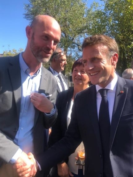 4 Matthieu Guesné and the French 2 President of the Republic Emmanuel Macron