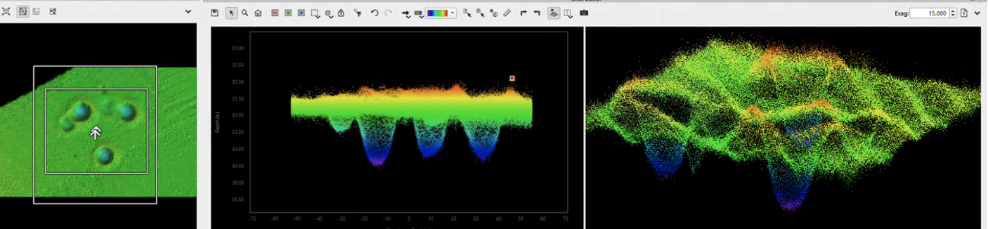 3 Kongsberg EM710 MKII multibeam echosounder data illustrating historical spud can impressions near well site