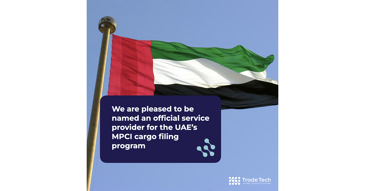 Trade Tech Named Official Service Provider for UAE’s Maritime Pre-Load Cargo Information Program