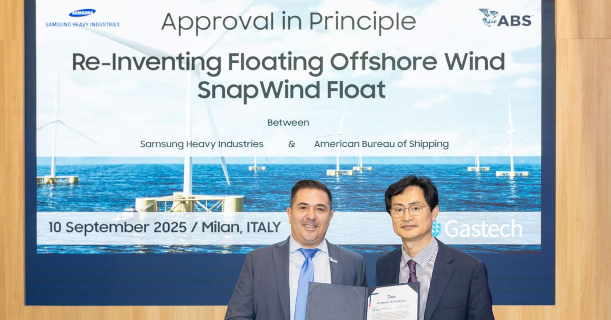 SHI Receives ABS Approval for Its SnapWind Float Semi-Submersible-Type Floating Offshore Wind Turbine